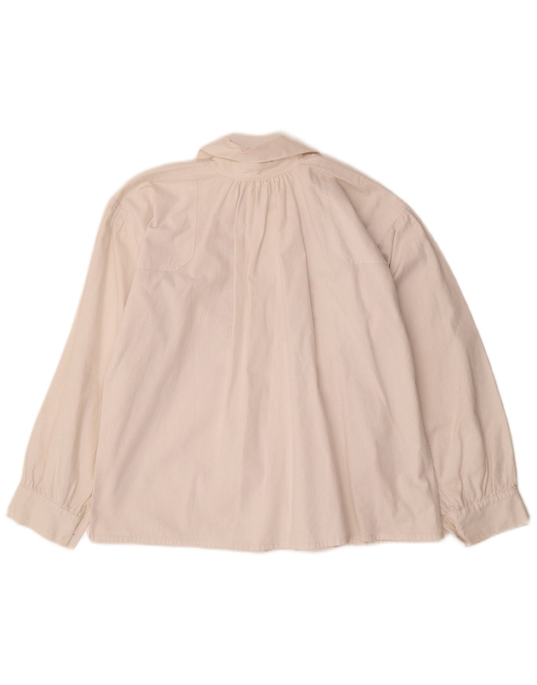 VINTAGE Damen Hemdbluse UK 12 Mittelweiß geblümt