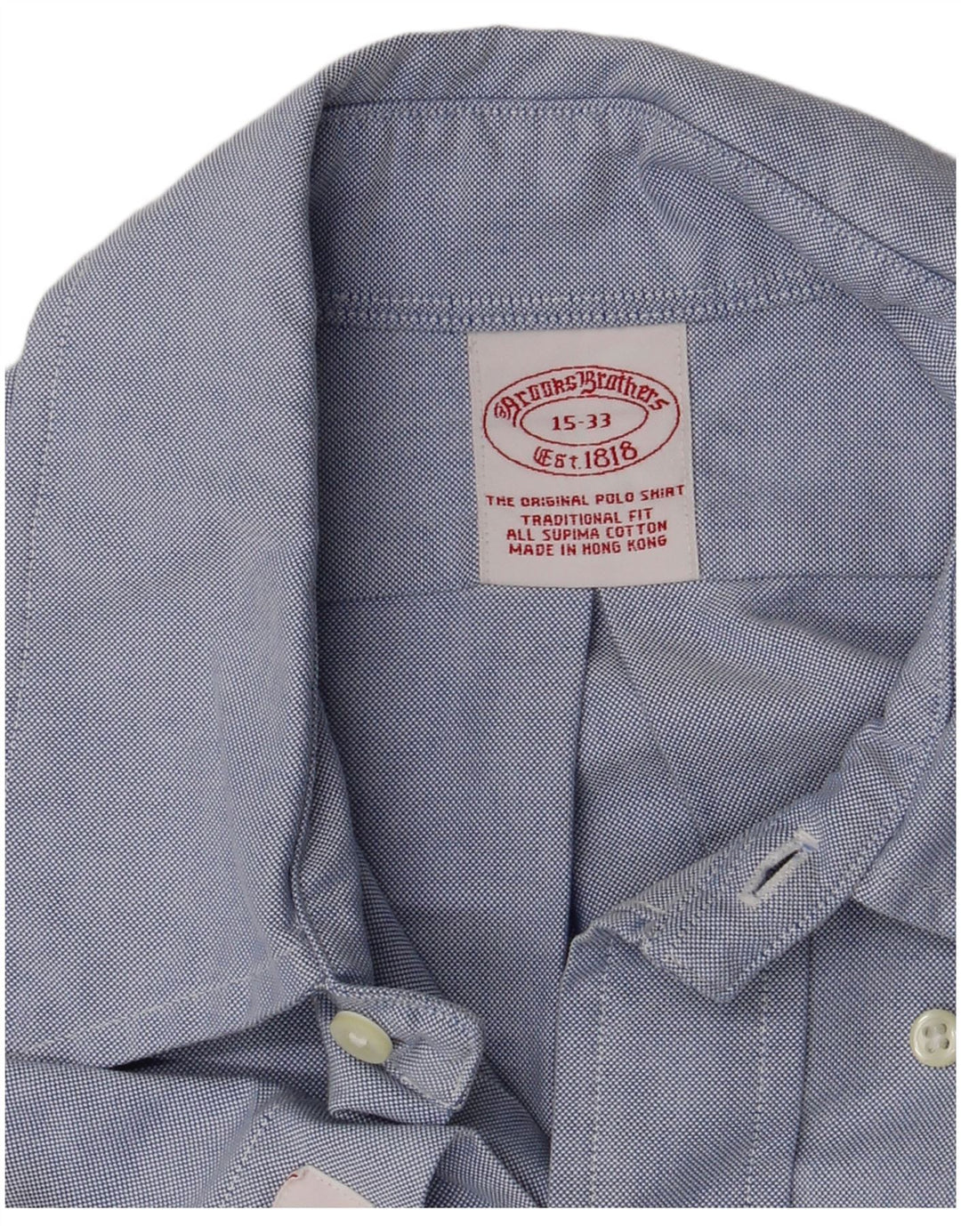 Brooks Brothers Herrenhemd Größe 15 mittelblaue Baumwolle