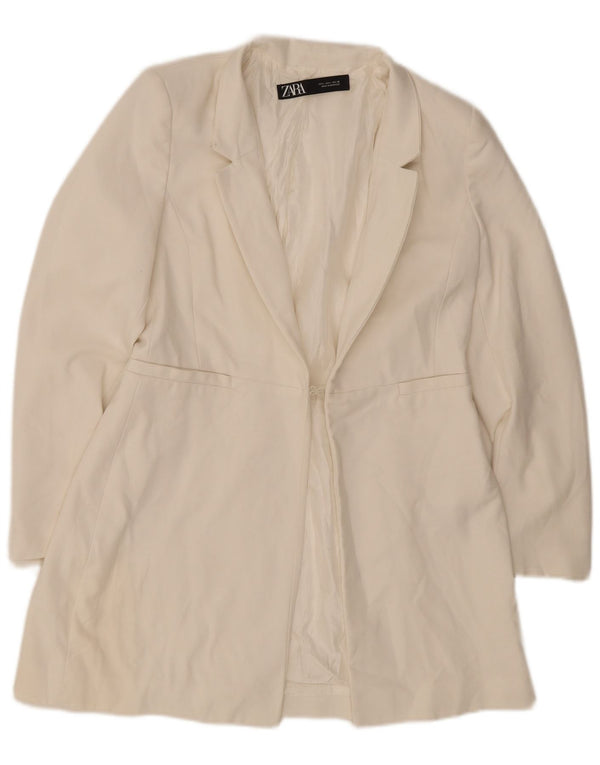 Zara Damen Mantel UK 16 Large Off White Acetate