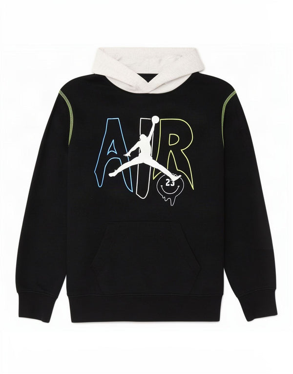 Jordan Jungen-Pullover mit grafischem Kapuzenpullover, 12–13 Jahre, Größe L, Schwarz, Farbblock