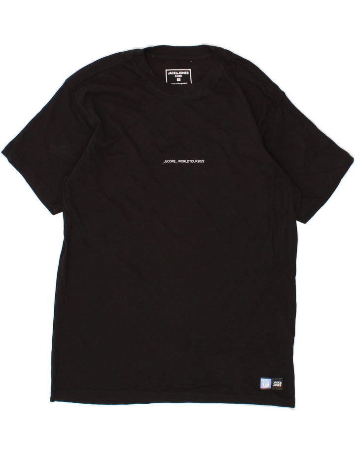 JACK & JONES Mens Graphic T-Shirt Top Medium Black Cotton Vintage Jack & Jones and Second-Hand Jack & Jones from Messina Hembry 
