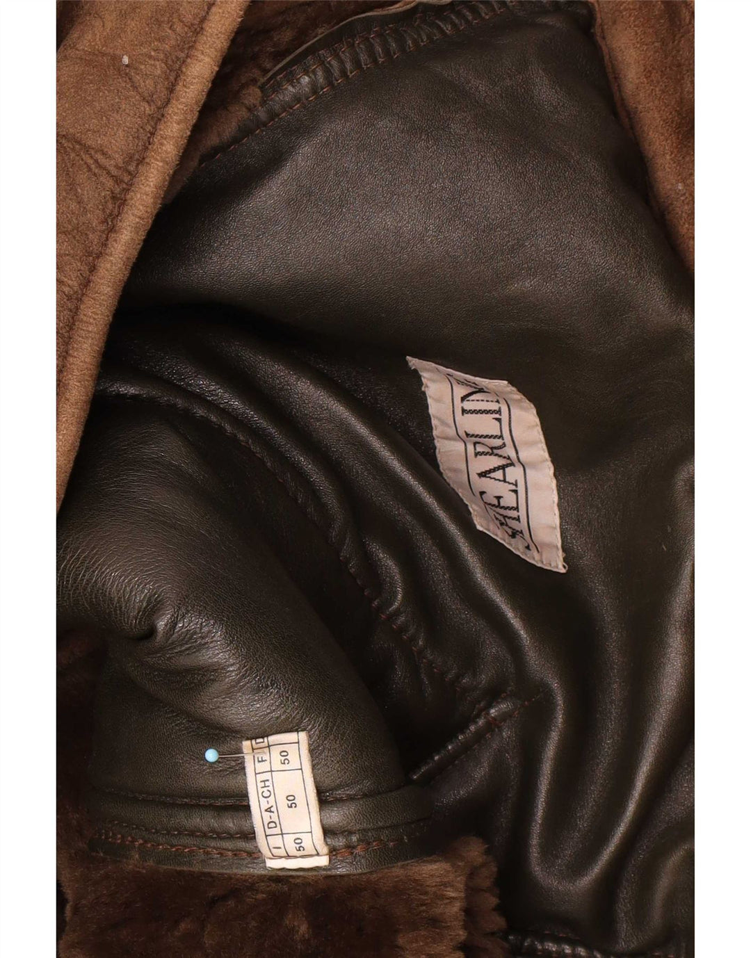 Vintage Herren Shearling Jacke IT 50 Large Braun