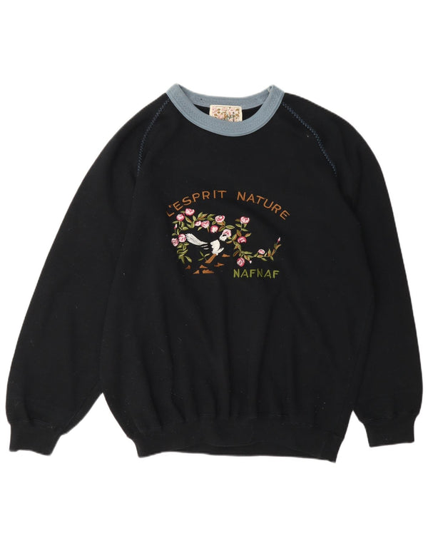 Naf Damen Grafik-Sweatshirt-Pullover, Einheitsgröße, schwarzes Polyester