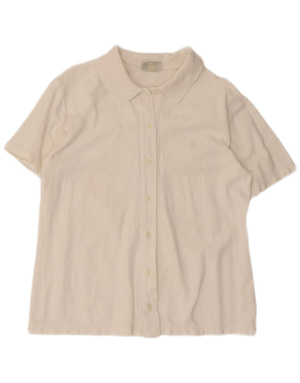 Asics Damen Kurzarmshirt UK 16 Large Weiße Baumwolle