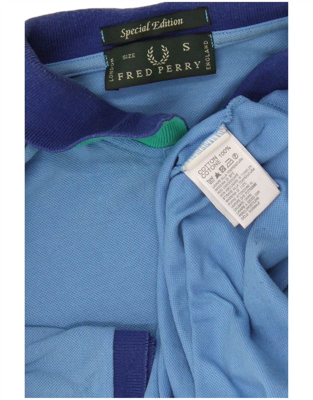 Fred Perry Herren-Poloshirt, kleine blaue Baumwolle