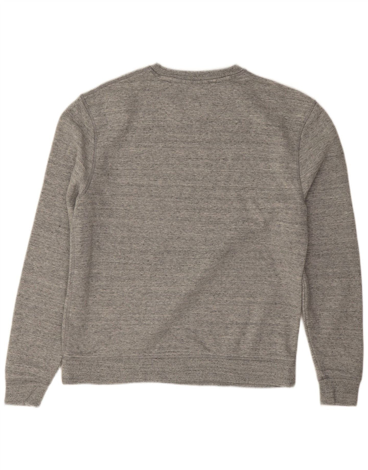 Jack Wills Herren-Sweatshirt-Pullover aus mittelgrau gefleckter Baumwolle