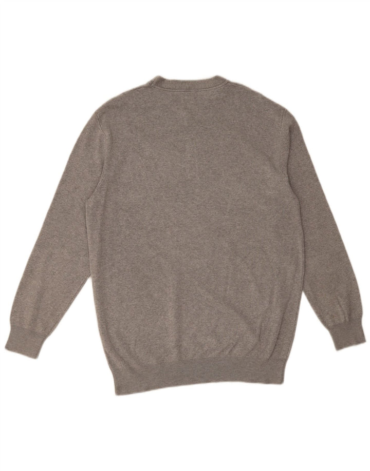 ZARA Herren-Pullover mit Rundhalsausschnitt, groß, graue Viskose