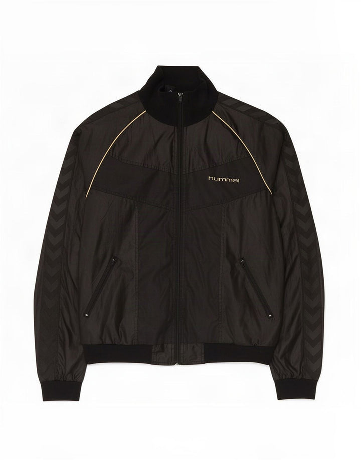 Hummel Herren-Trainingsanzugoberteil mit Grafik, groß, aus schwarzem Polyester
