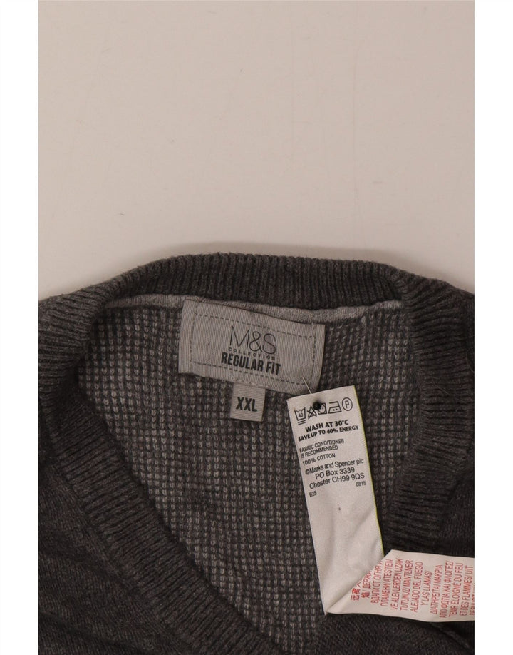 Marks & Spencer Herren-Tanktop mit normaler Passform, 2XL, graue Baumwolle