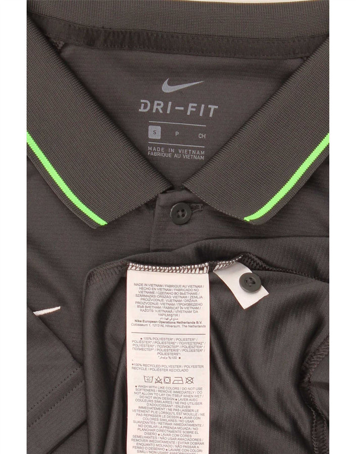 Nike Herren-Dri-Fit-Poloshirt, klein, graues Colourblock-Polyester