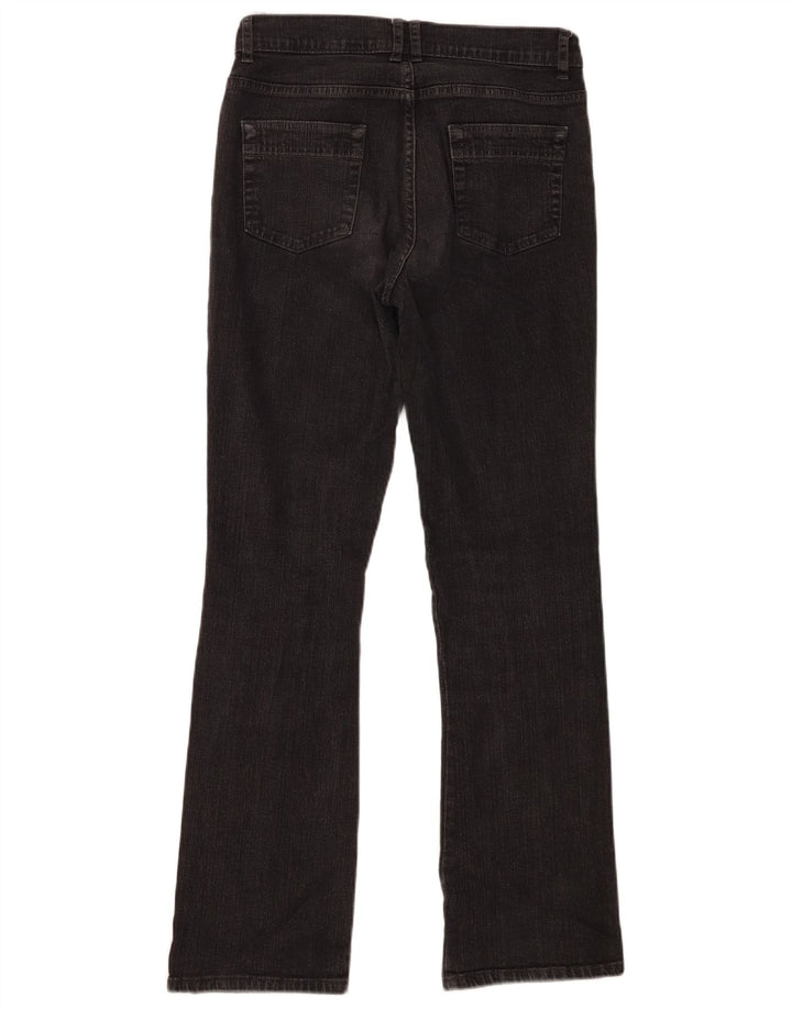 Marks & Spencer Damen Bootcut-Jeans UK 10 Small W30 L29 Schwarze Baumwolle
