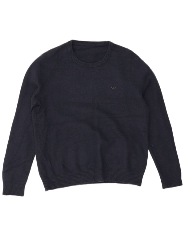 Michael Kors Mens Crew Neck Jumper Sweater Medium Navy Blue Classic