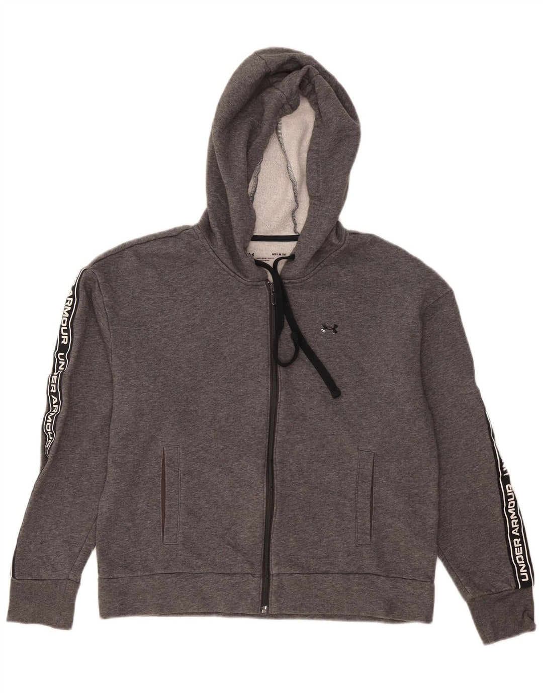 Under Armour Damen-Kapuzenpullover mit Reißverschluss, UK 14, Mittelgrau, Farbblock