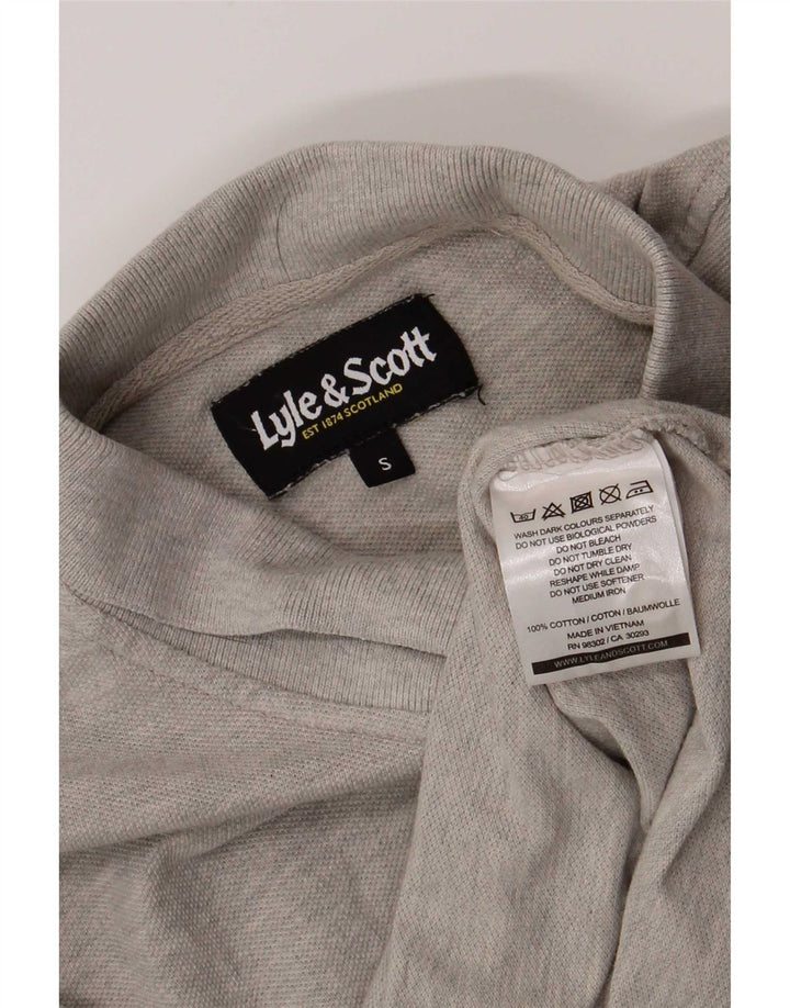 Lyle & Scott Herren-Poloshirt, klein, grau gefleckte Baumwolle
