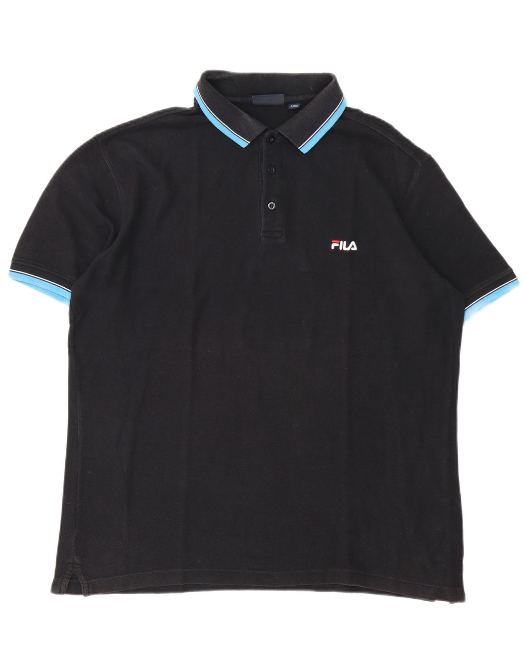 Fila Herren Poloshirt IT 52 Large Schwarz Baumwolle