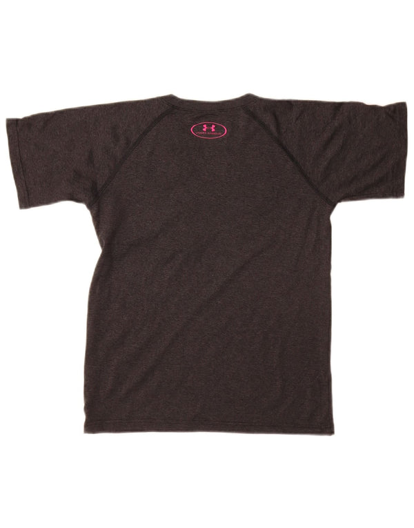 UNDER ARMOUR Mädchen lockeres Grafik-T-Shirt-Oberteil, 7–8 Jahre, Größe S, Grau