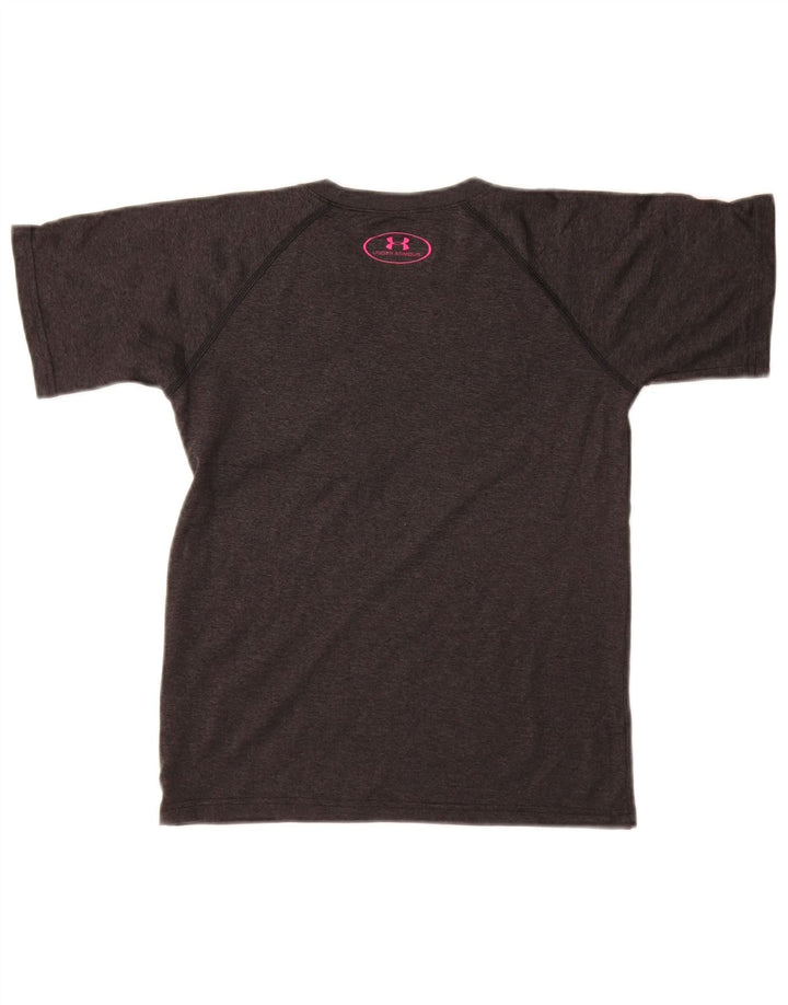 UNDER ARMOUR Mädchen lockeres Grafik-T-Shirt-Oberteil, 7–8 Jahre, Größe S, Grau