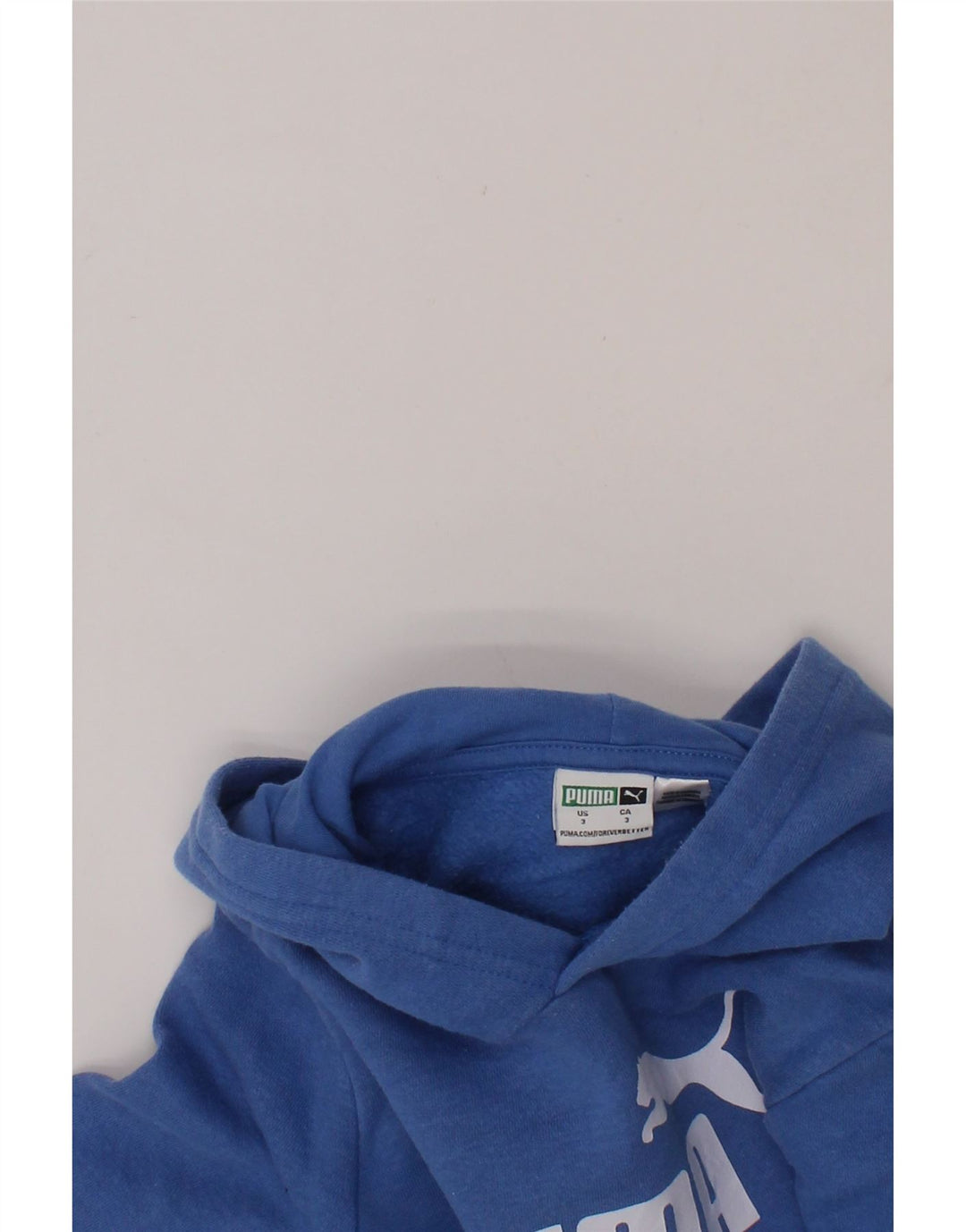 PUMA Boys Graphic Hoodie Jumper 2-3 Years Blue Cotton Vintage Puma and Second-Hand Puma from Messina Hembry 