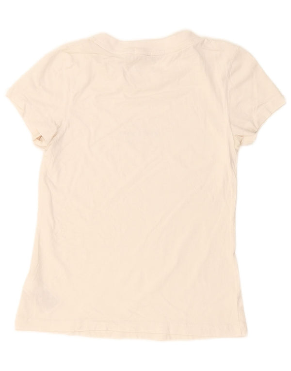 Calvin Klein Jeans Damen Grafik-T-Shirt Top UK 10 Small Weiße Baumwolle