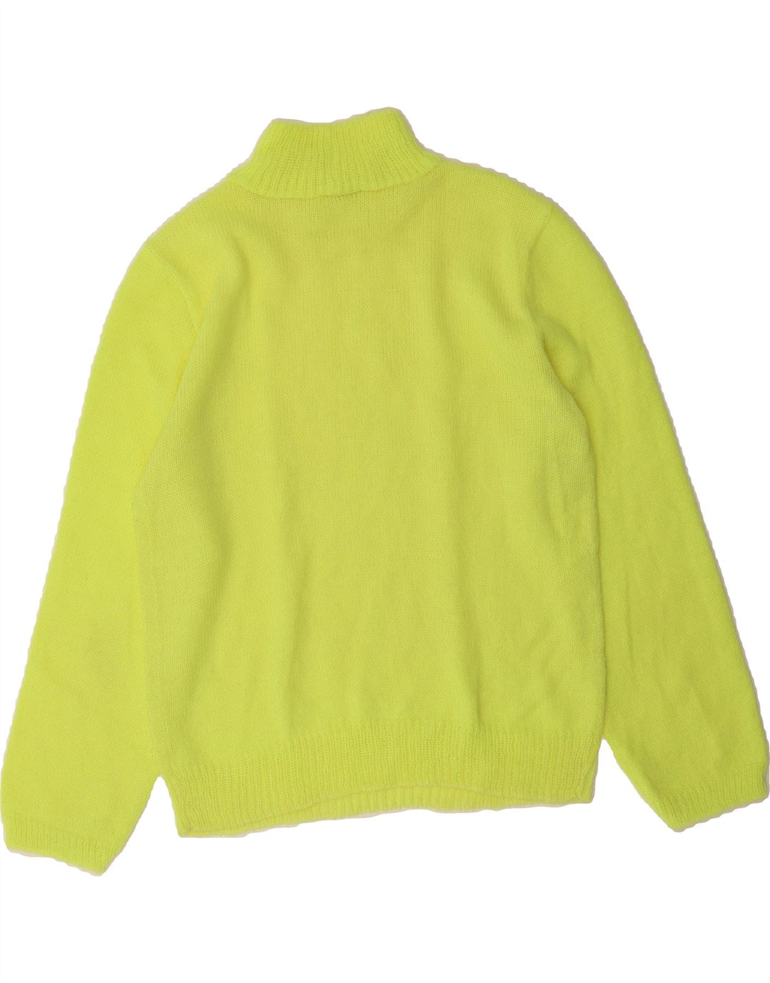 VINTAGE Womens Turtle Neck Jumper Sweater UK 14 Medium Yellow Vintage Vintage and Second-Hand Vintage from Messina Hembry 