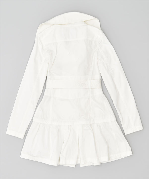 GUESS Damen Trenchcoat UK 8 Small Weiß Polyester