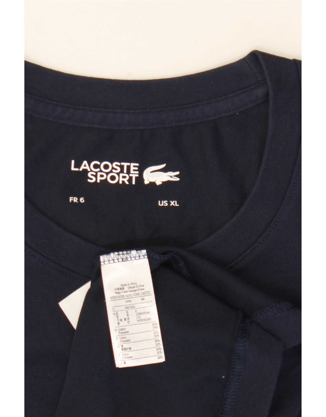 Lacoste Herren T-Shirt Top Größe 6 XL Marineblau Baumwolle