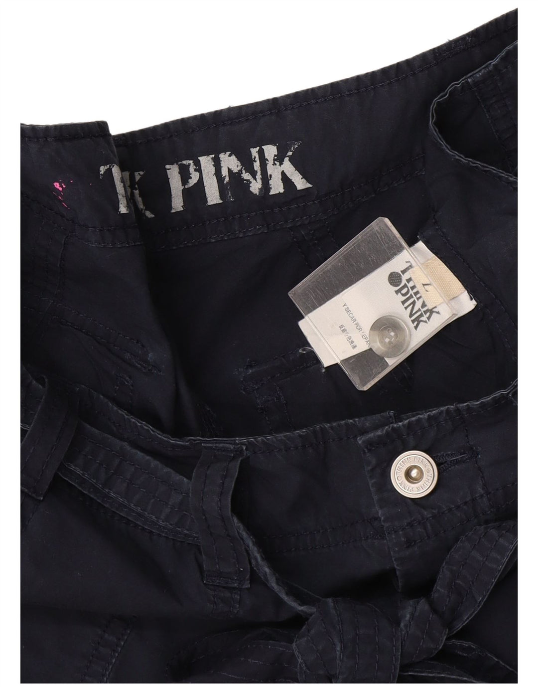 Think Pink – Gerade Cargo-Capri-Hose für Damen, Größe L, W32, L22, Marineblau