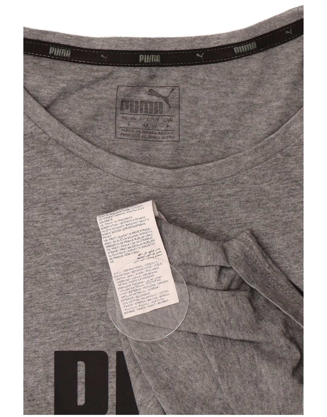 Puma Herren Grafik T-Shirt Top Small Grau Baumwolle