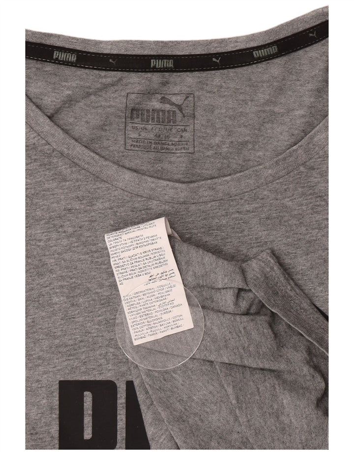 Puma Herren Grafik T-Shirt Top Small Grau Baumwolle