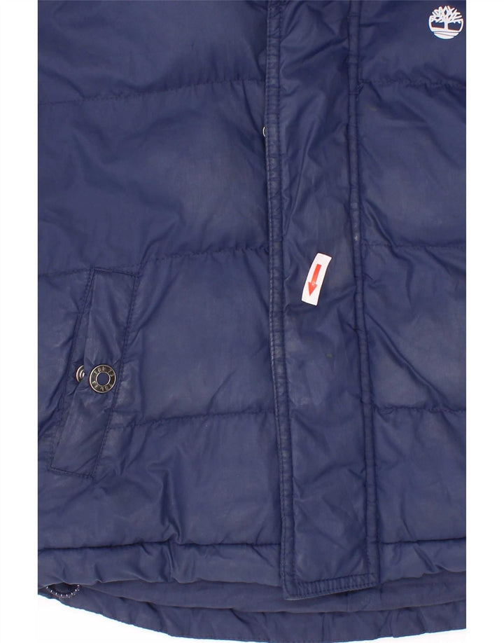 Timberland wattierte Jungenjacke mit Kapuze, 4–5 Jahre, marineblaues Polyester