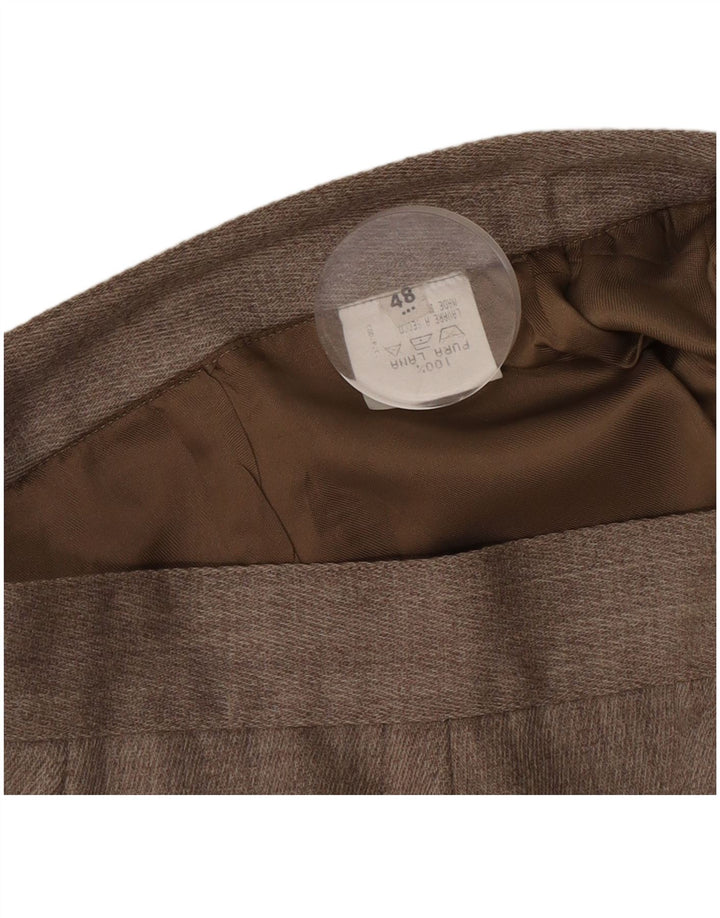 Vintage Damen Mini Wickelrock W28 Mittelbraune Wolle