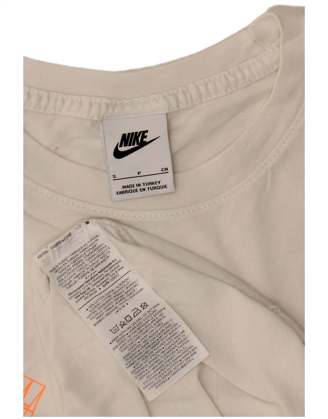 Nike Herren-T-Shirt mit Grafik, Größe S, weiße Baumwolle