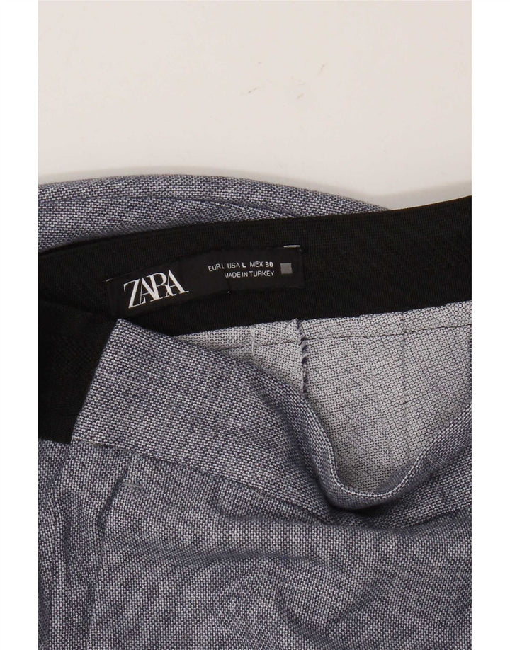 Zara Damen Chino-Hose, normal, Größe L, W30, L27, Blau