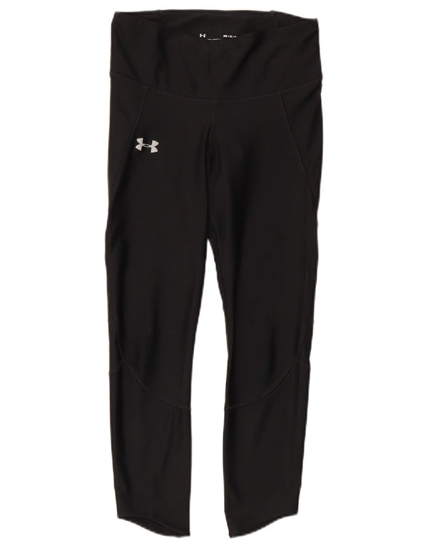 Under Armour Womens Heat Gear Leggings UK 12 Medium  Black Polyester