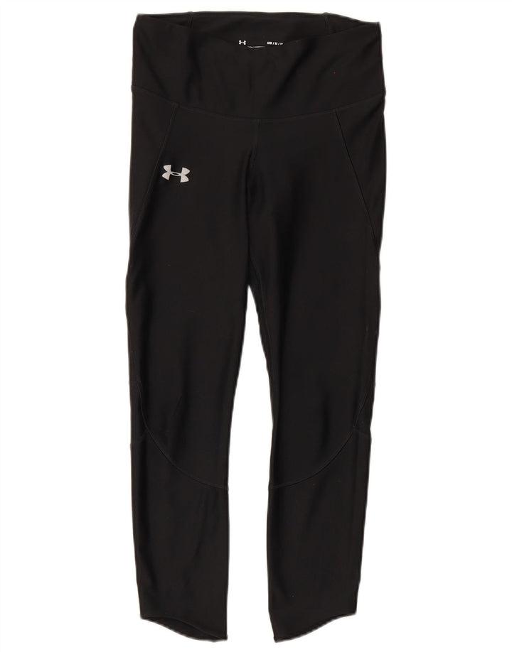 Under Armour Womens Heat Gear Leggings UK 12 Medium  Black Polyester