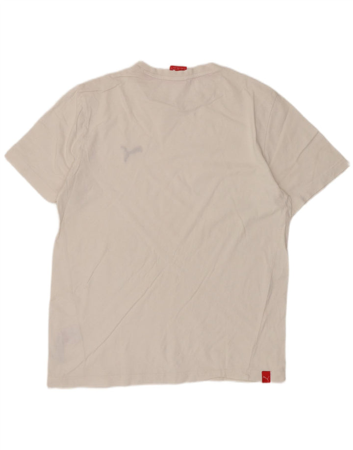 Puma Herren T-Shirt Top Small Weiß Baumwolle