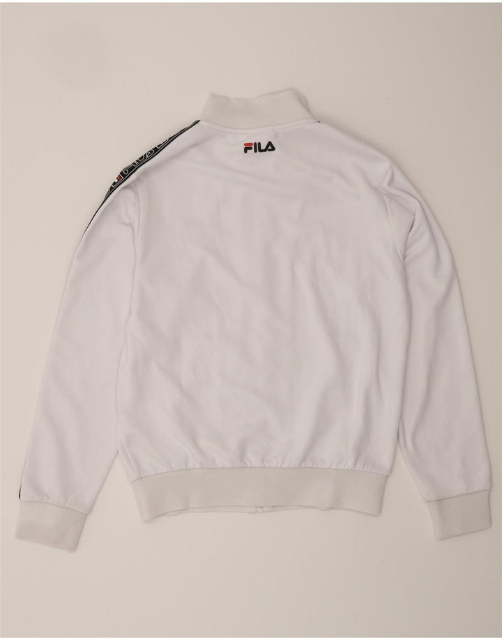 FILA Damen-Trainingsanzugoberteil mit Grafik, UK 16, Größe L, Weiß, Farbblock