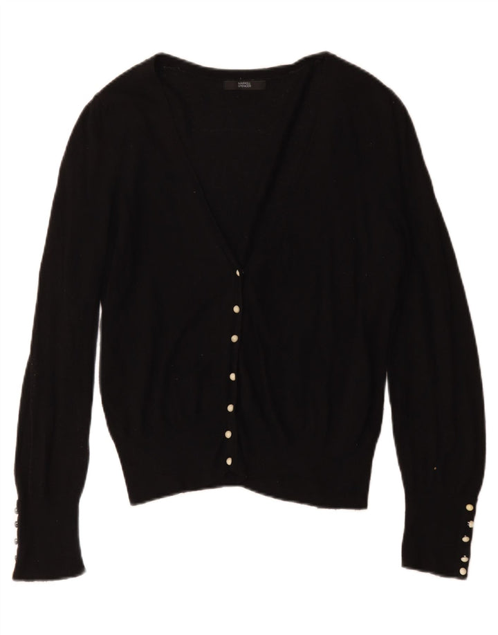 Marks & Spencer Damen-Cardigan-Pullover UK 12 Mittelschwarze Viskose