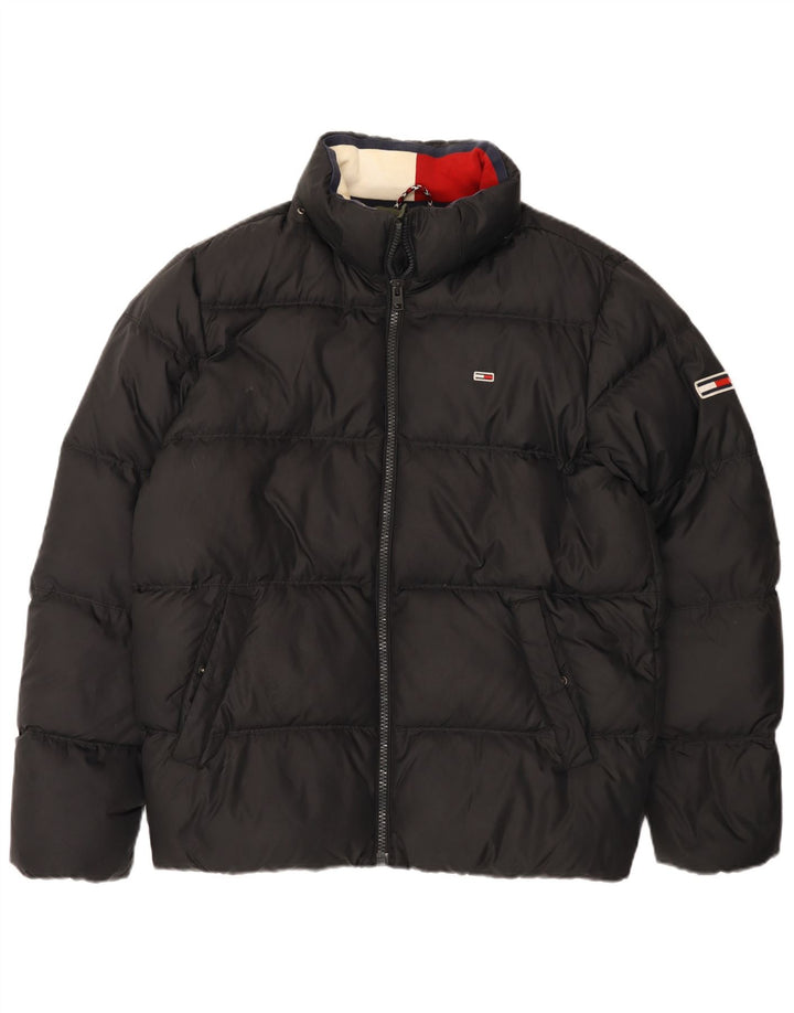 Tommy Hilfiger Herren Wattierte Jacke UK 40 Large Schwarz Polyester