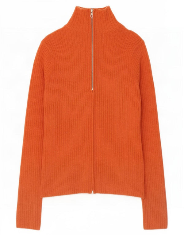 Zara Damen-Cardigan-Pullover UK 16 Large Orange Rayon