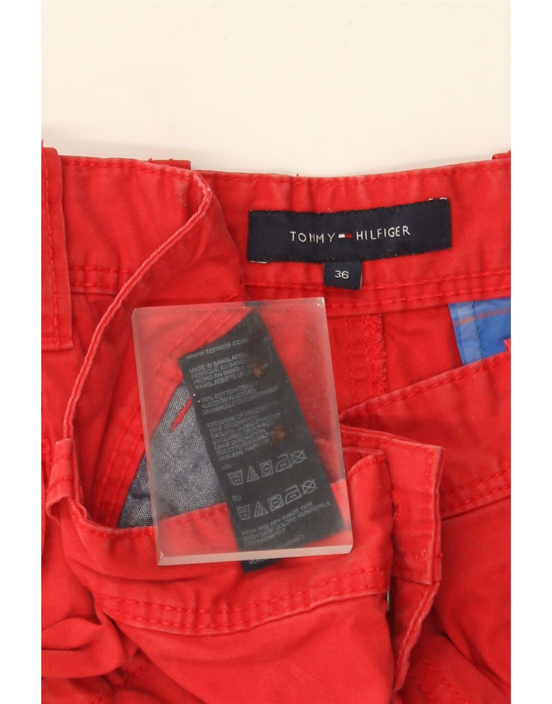 TOMMY HILFIGER Herren Cargo Shorts W36 Große rote Baumwolle