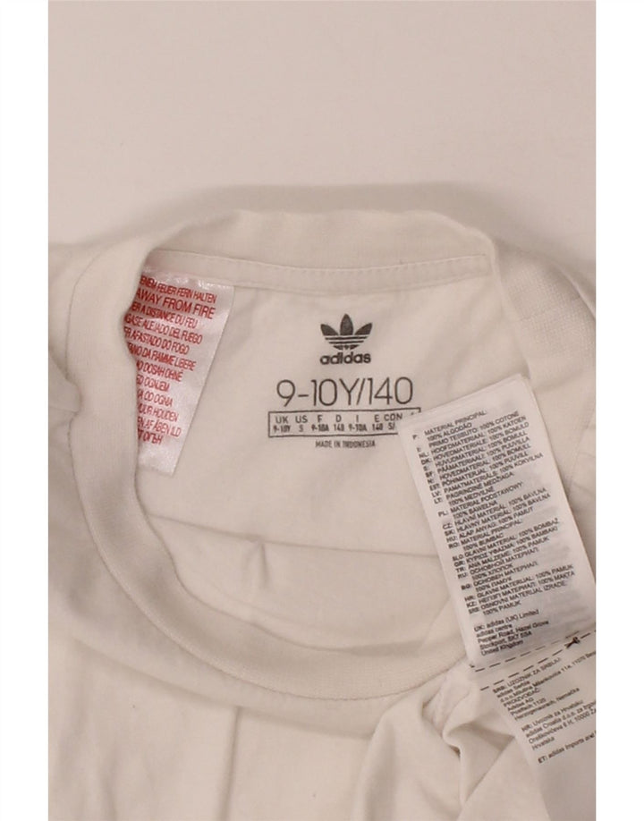 ADIDAS Boys T-Shirt Top 9-10 Years White Cotton Vintage Adidas and Second-Hand Adidas from Messina Hembry 
