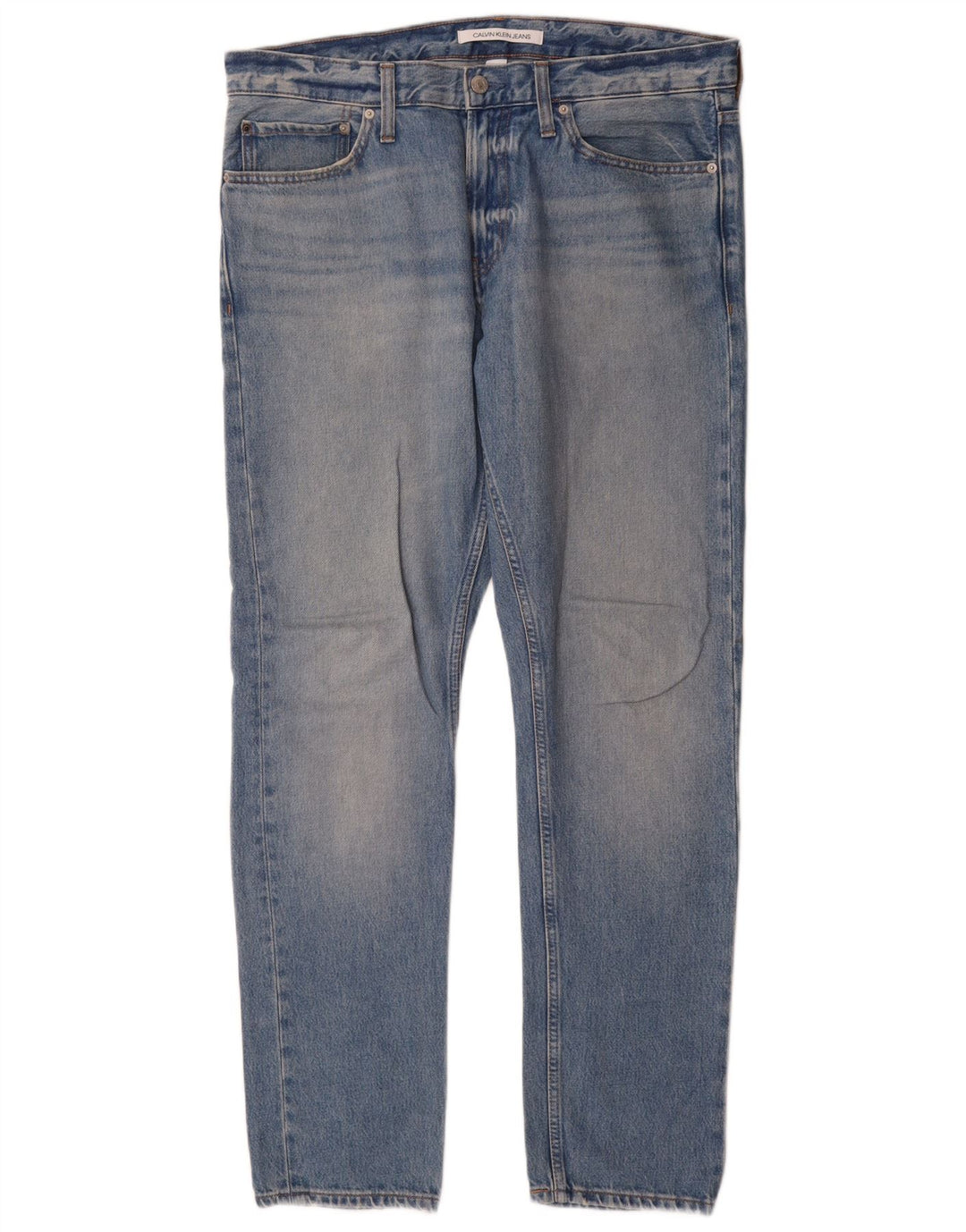 Calvin Klein Herren Slim Jeans W34 L32 Blaue Baumwolle