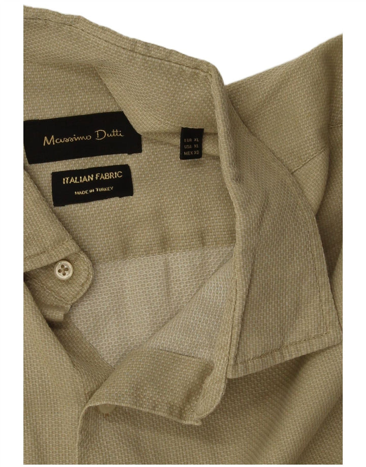 Massimo Dutti Herrenhemd XL Beige Baumwolle