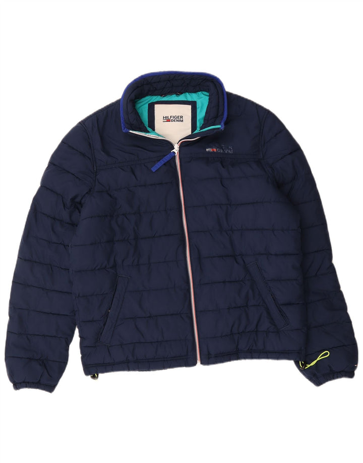 Tommy Hilfiger Herren Wattierte Jacke UK 40 Medium Marineblau Polyester