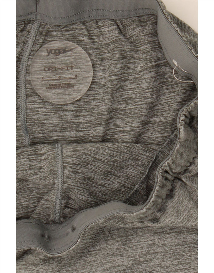 NIKE Damen Dri Fit Sport Shorts UK 14 Large Grau geflecktes Polyester