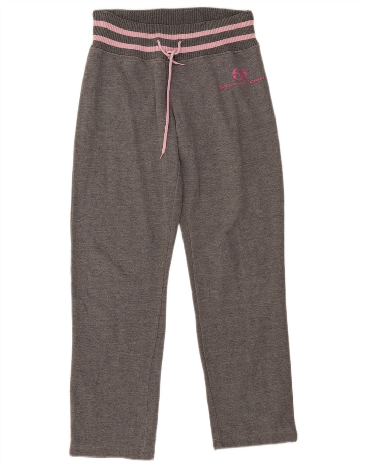 Sergio Tacchini Damen Trainingshose UK 14 Mittelgraue Baumwolle