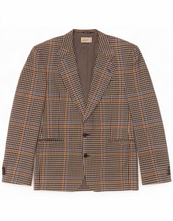 Ferre Herren 2-Knopf-Blazerjacke IT 52 XL Mehrfarbiger Gingham