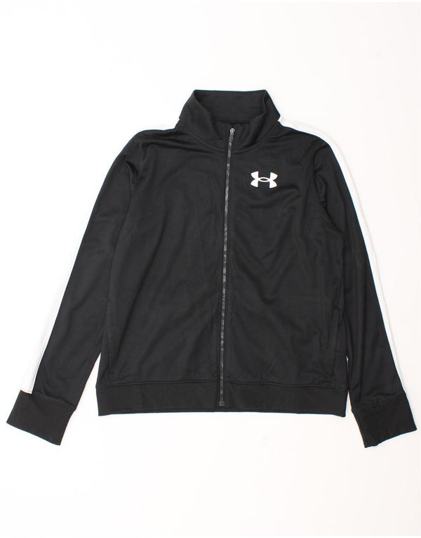 Under Armour Jungen-Trainingsanzug-Top-Jacke, 13–14 Jahre, XL, Schwarz, Farbblock