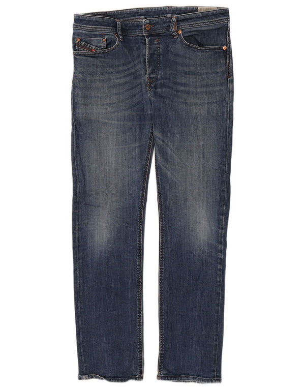 Diesel Herren Waykee Regular Straight Jeans W33 L34 Blaue Baumwolle